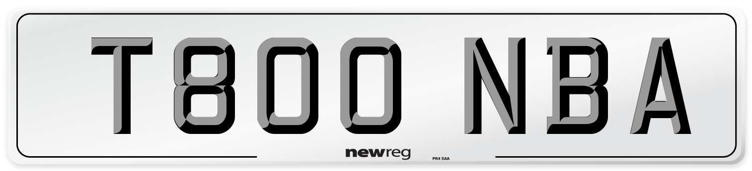 T800 NBA Number Plate from New Reg